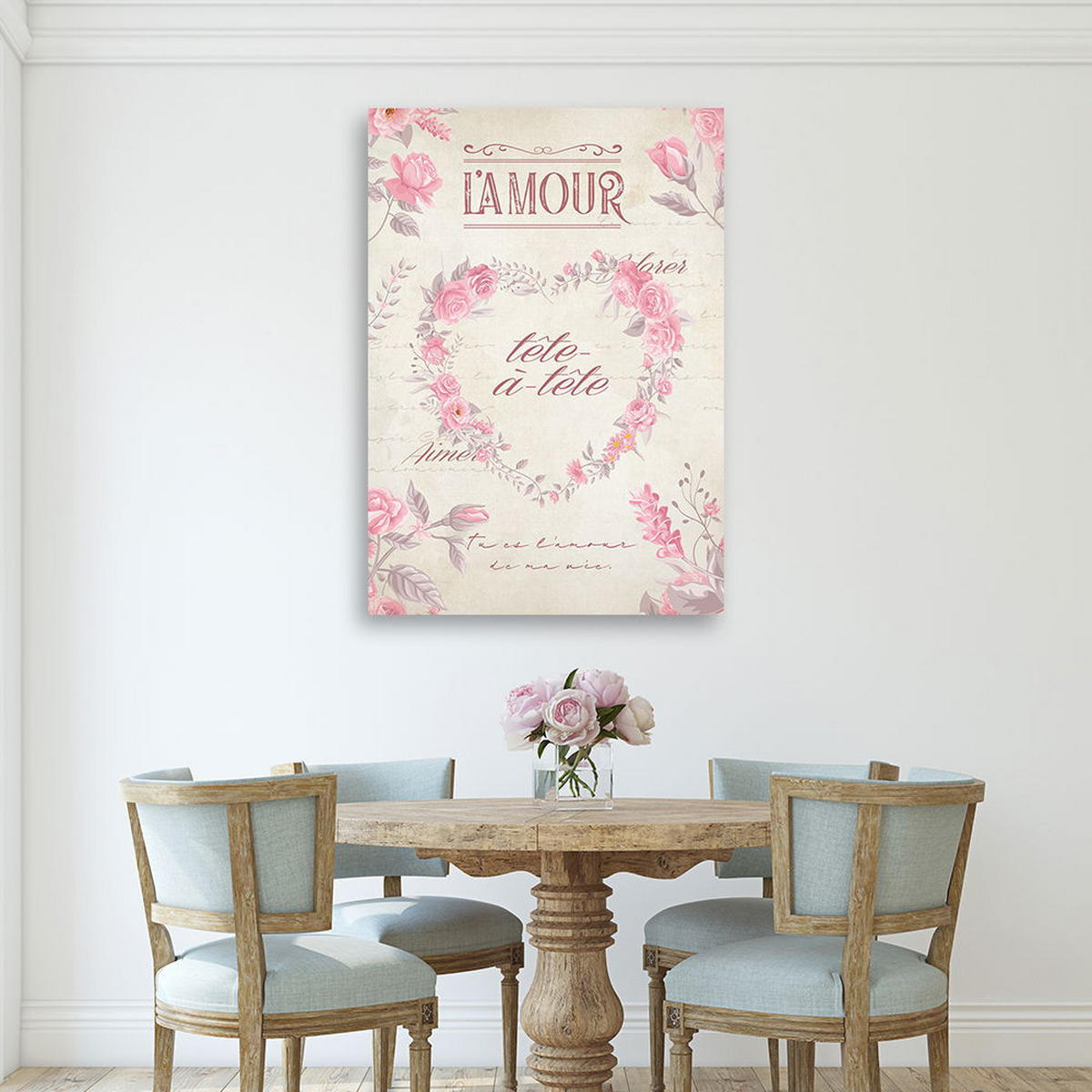 KUNSTDRUCK Rosa 70/100 cm - Pink, Textil (70/100cm) - KUNSTLOFT
