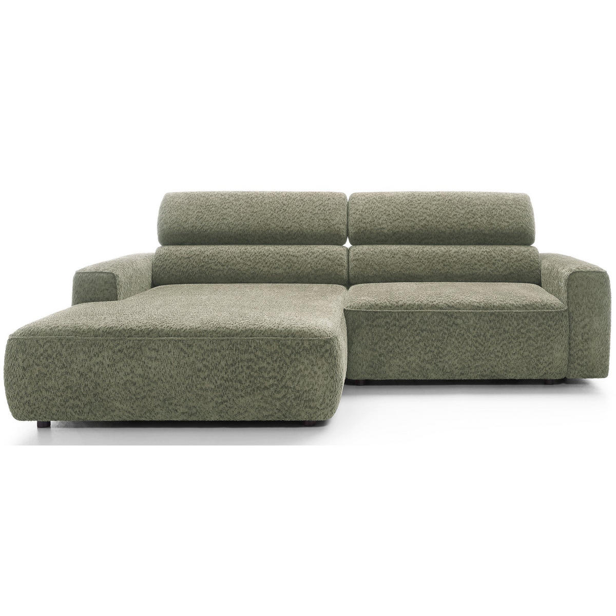 ROHOVÁ pohovka Fando s elektricky výsuvným sedákem, šalvějový ženil, levá - černá/světle zelená, textil/plast (252/182cm) - Selsey