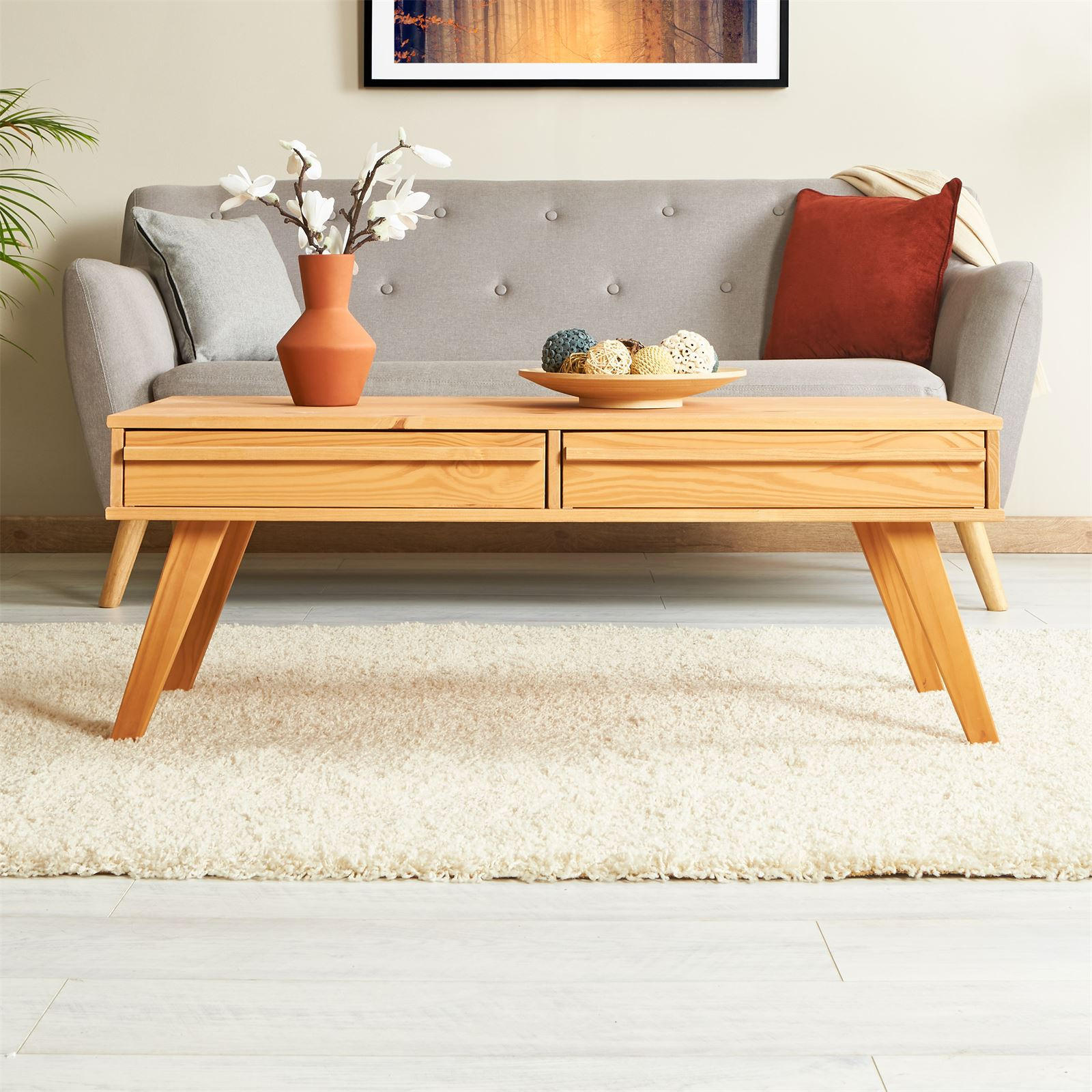 COUCHTISCH JONA - Kieferfarben, Holz (50/110/42cm) - IDIMEX