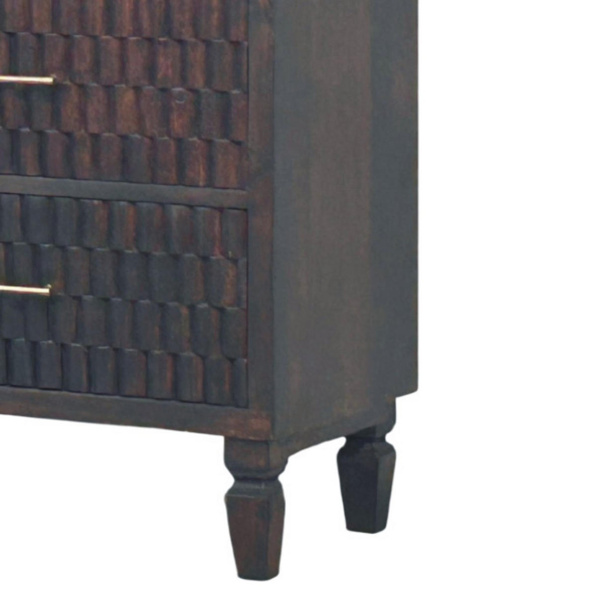 KOMMODE Rich-Velvet-Mocha-Finish, 3 Schubladen, Dunkelbraun - Dunkelbraun, Holz/Metall (35/87/83cm) - Artisan Furniture