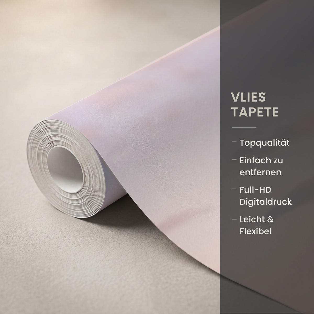TAPETE - Strand - Brandung - Wolken - 450x280 cm - Hellrosa, Papier (450/280cm) - OnlyWow