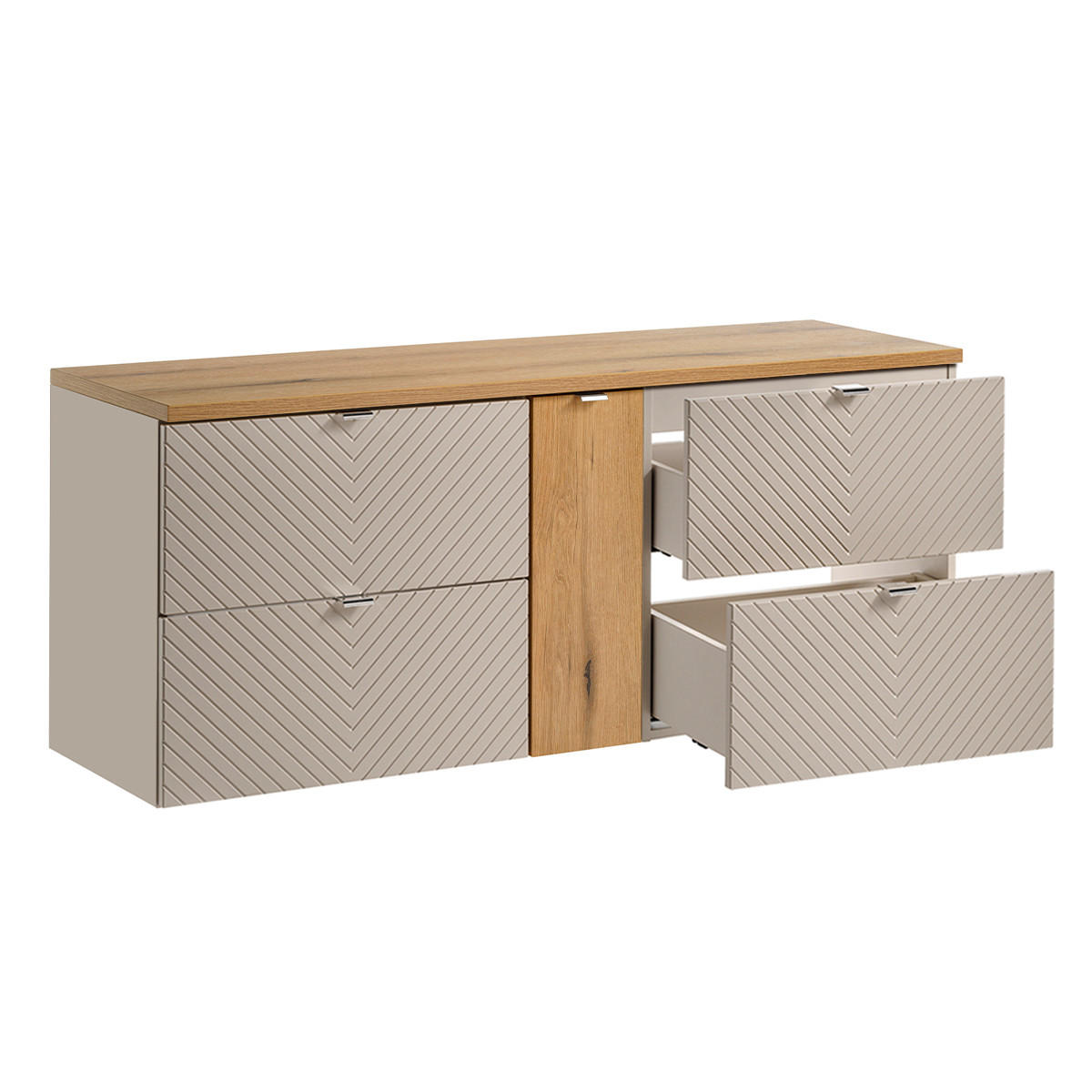WASCHTISCHUNTERSCHRANK 140.4cm Manoa Kaschmir - Beige, Holzwerkstoff (140.4/59/40cm) - Petits-meubles
