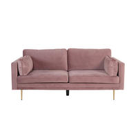 3-SITZER-SOFA Velours rosa - Altrosa, Textil (203/84/86cm) - ebuy24