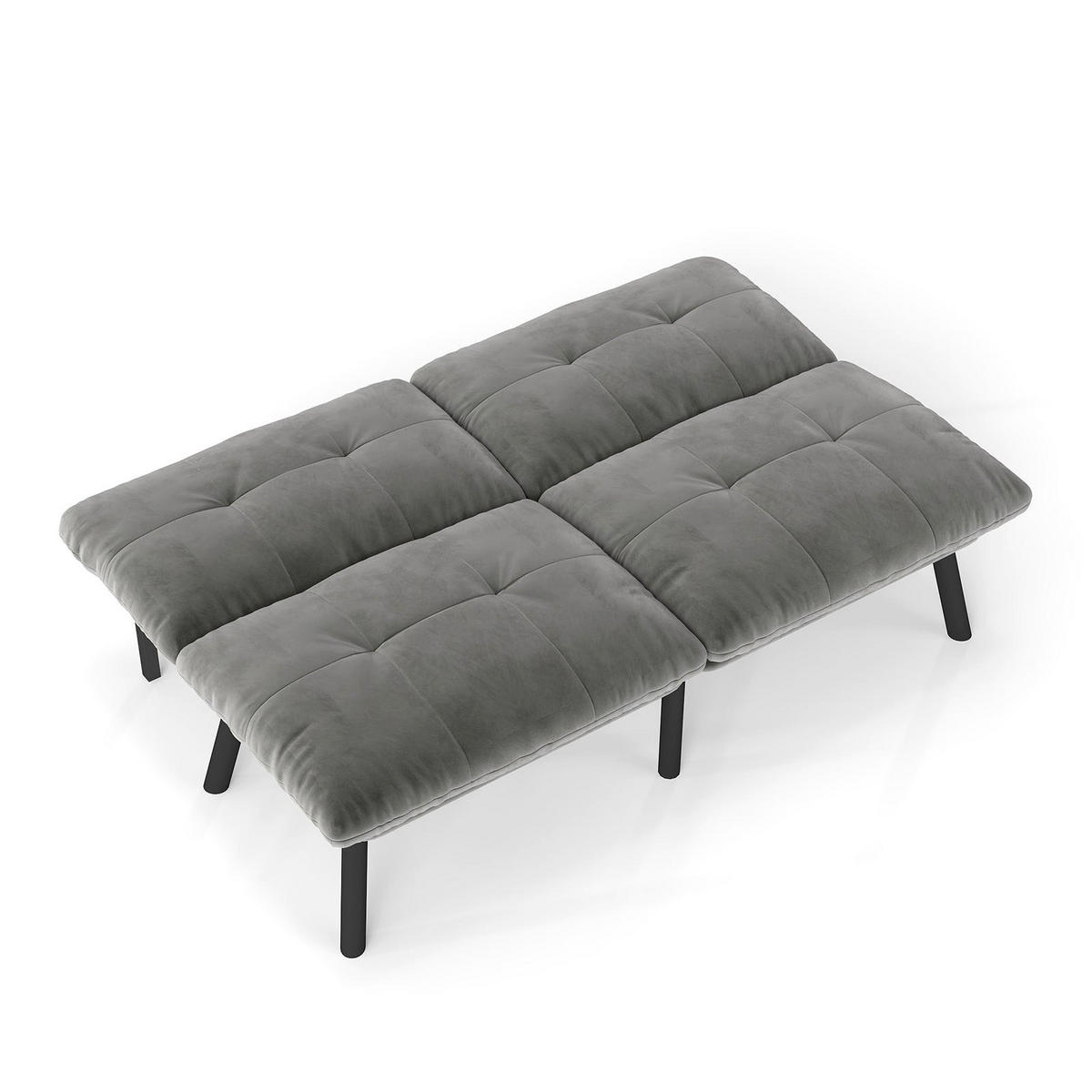 SCHLAFSOFA/SCHLAFSOFA aus Samtstoff, Grau - Grau, Textil (81/78/160cm) - Urban Meuble