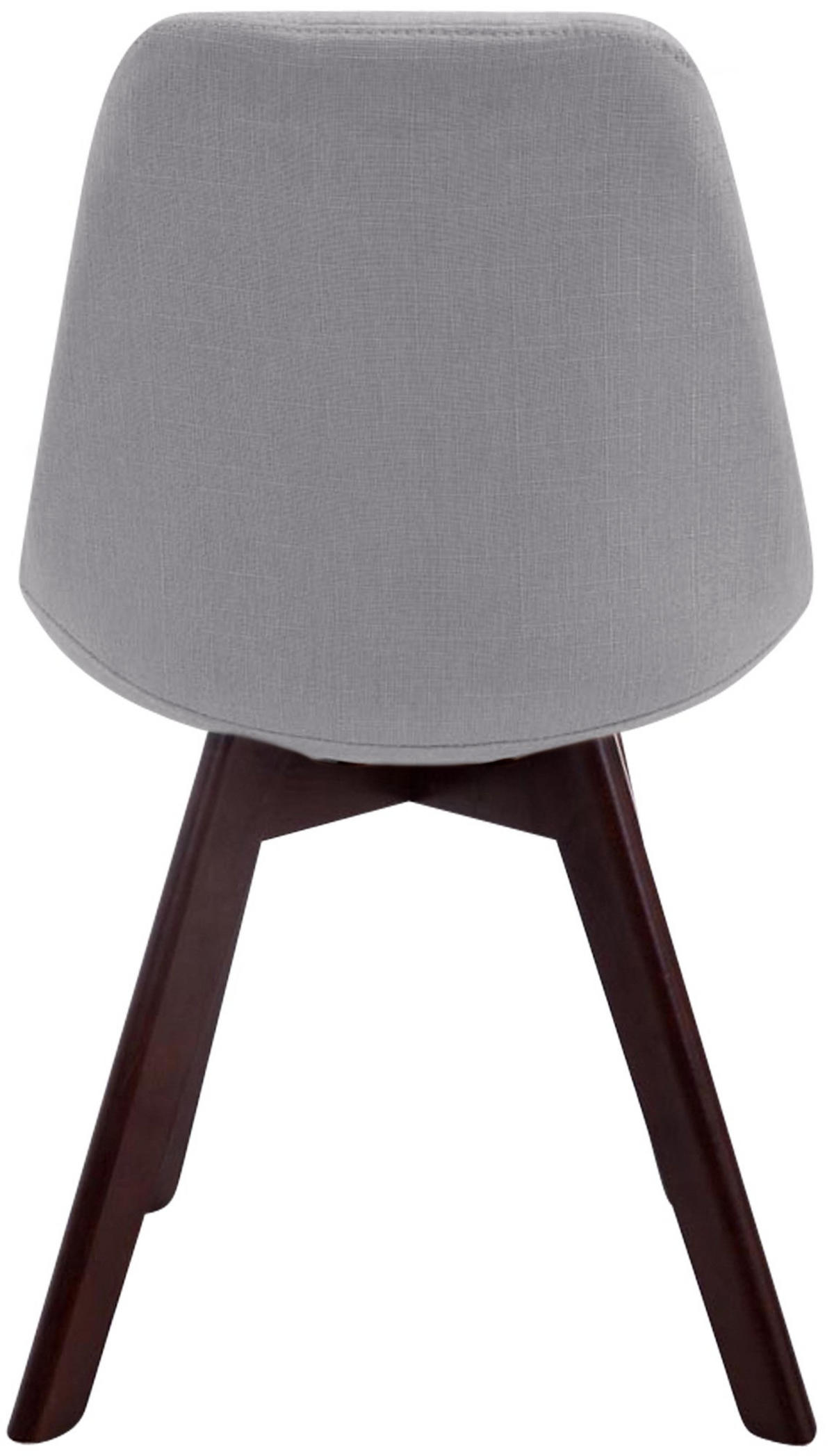 STUHL Stoff grau - Walnussfarben/Grau, Holz/Textil (48/84/55cm) - CLP