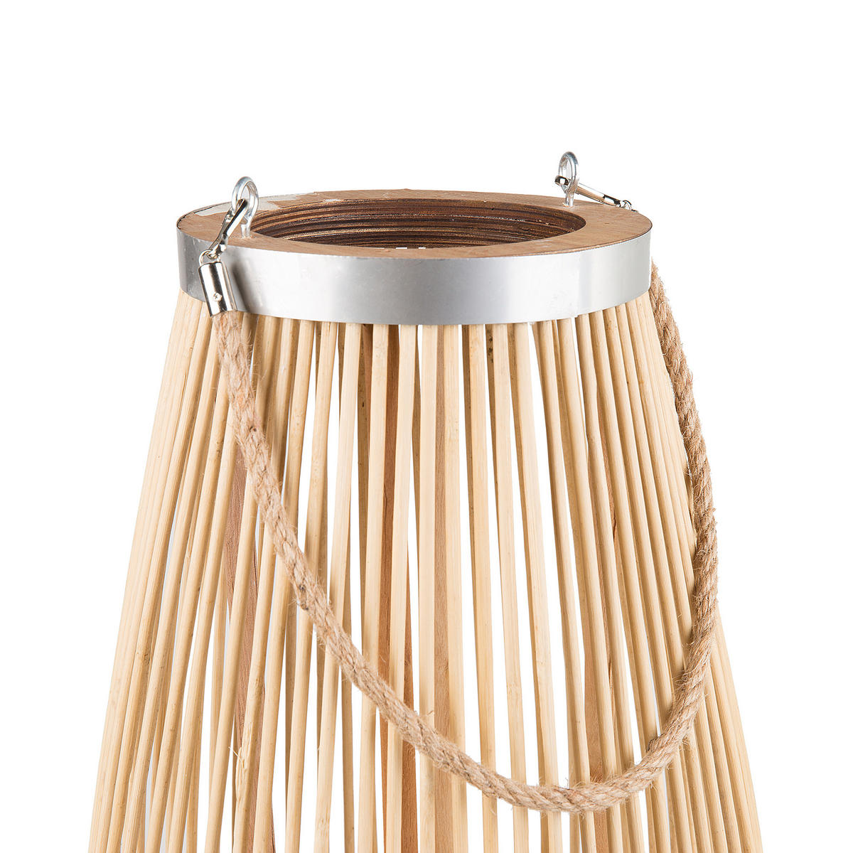LATERNE Heller Holzfarbton Tahiti - Hellbraun, Holz (27/72/27cm) - Beliani