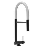 VORFENSTER-KÜCHENARMATUR, Umklappbar 4,5 CM, Schwarz Matt und Weiß, 2-Strahl-Brause - Weiß, Metall (21.3/44.4/21.3cm) - VIZIO