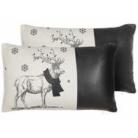 DEKOKISSEN 2er-Set Cremeweiß 30/50 cm Sven - Ecru, Textil (30/50cm) - Beliani
