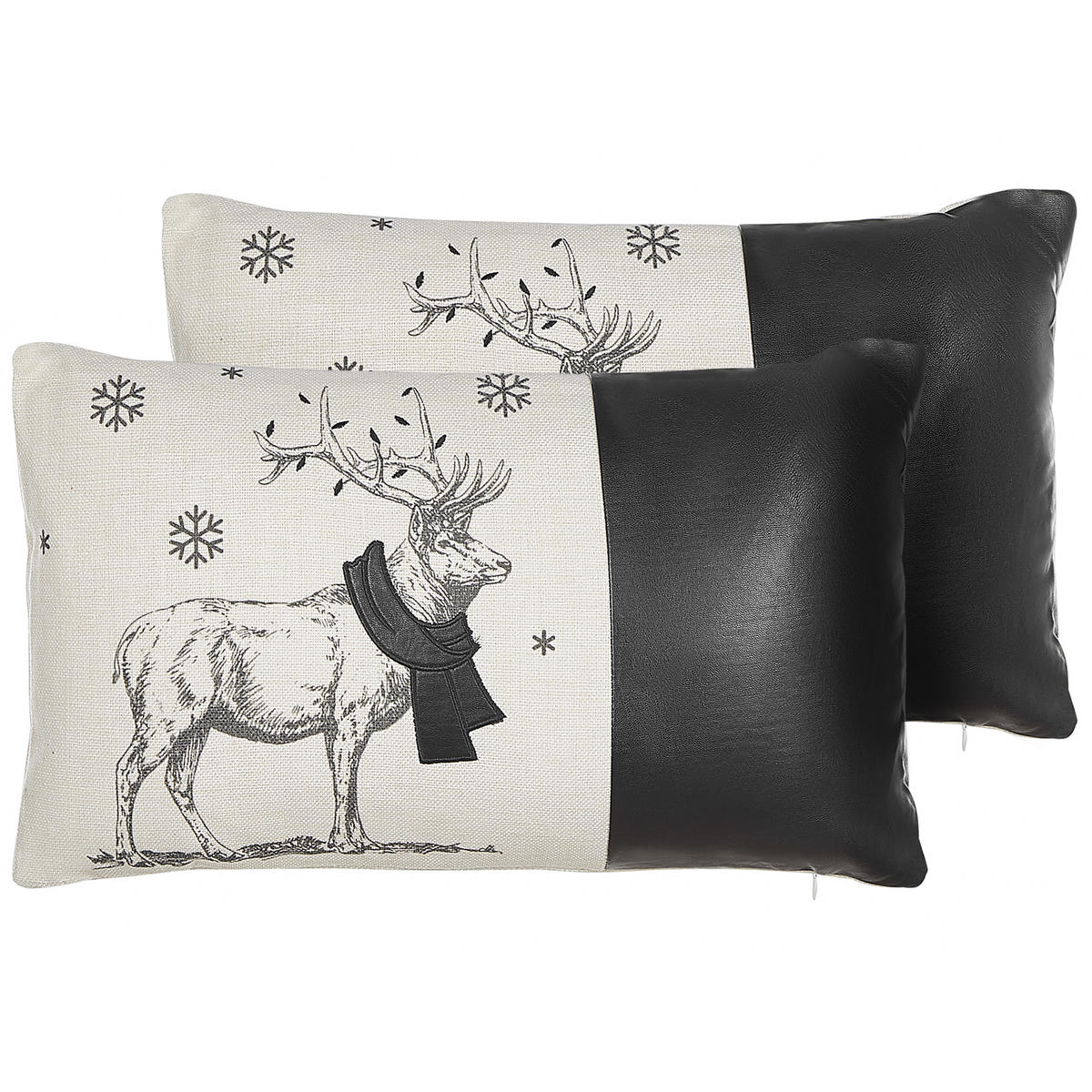 DEKOKISSEN 2er-Set Cremeweiß 30/50 cm Sven - Ecru, Textil (30/50cm) - Beliani