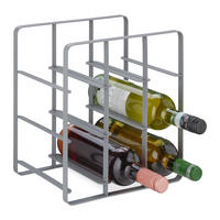 WEINREGAL - Grau, Metall (27.5/30/20cm) - Relaxdays