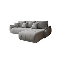 ECKSOFA Mit Schlaffunktion Und Bettkasten TOKYO, Stoff WIND, Grau, Rechts - Grau, Holz (280/190cm) - Kaiser Möbel