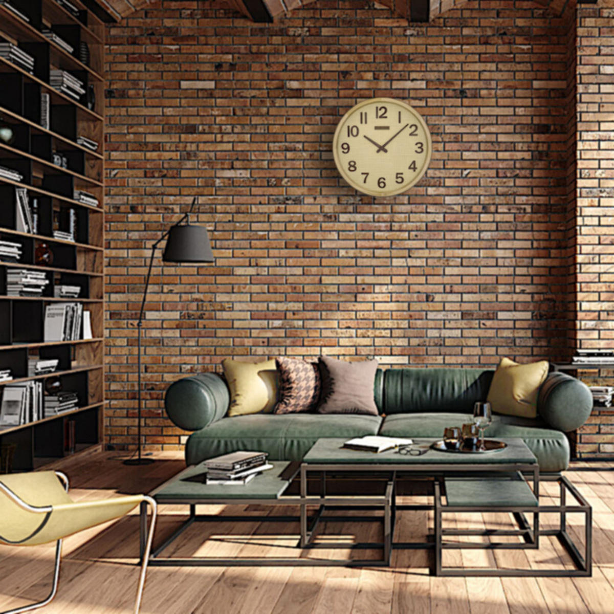 WANDUHR Holz BOHO Rattan SAARBURG Loft Wand Uhr, beige, braun - Beige/Braun, Holz/Kunststoff (30/30/4.8cm) - Holzwerk