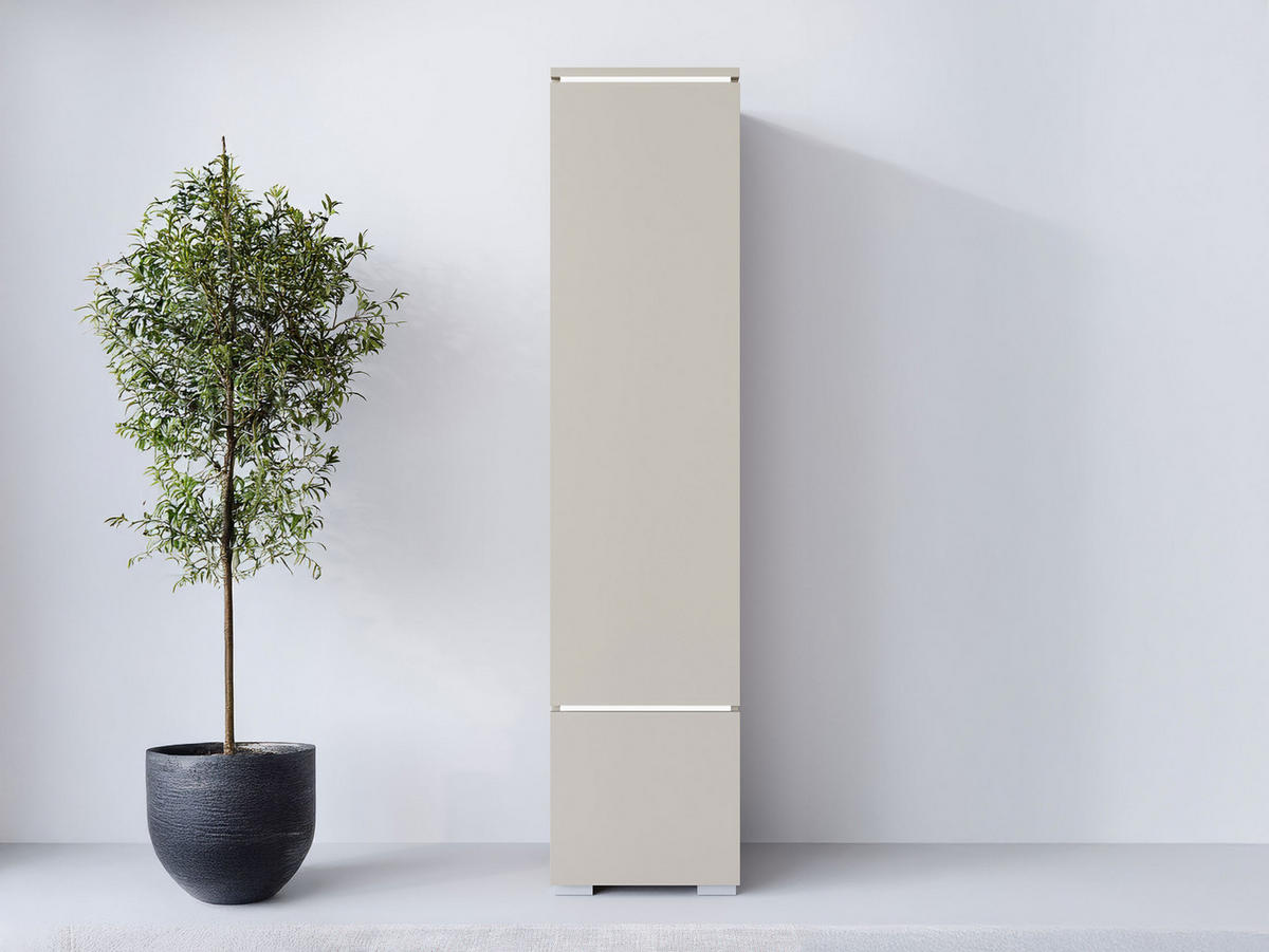 HÄNGEVITRINE Vera 001 mit LED Beleuchtung - Kaschmir/Alufarben, Holzwerkstoff/Kunststoff (30/130/33cm) - MIRJAN24