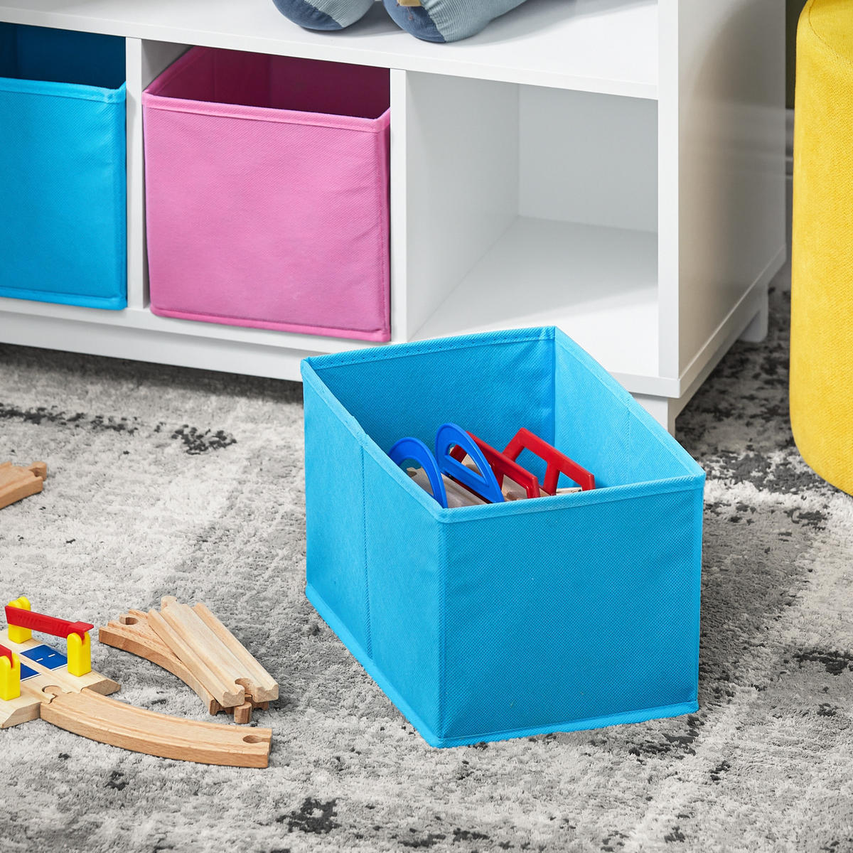 KINDERREGAL Weiß - Blau/Weiß, Holzwerkstoff (63/80/28cm) - SoBuy