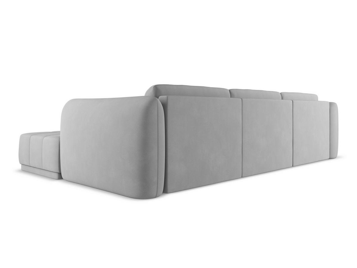 ECKSOFA Rechts Chenille Stoff Grau - Hellgrau/Schwarz, Kunststoff/Textil (290/170cm) - Makamii