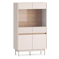 VITRINE Dunea 92 / 40 / 156cm Cashmere / Eiche Cremona Torro ohne Beleuchtung - Hellbraun/Multicolor, Holz/Holzwerkstoff (92/40/156cm) - Feldmann-Wohnen