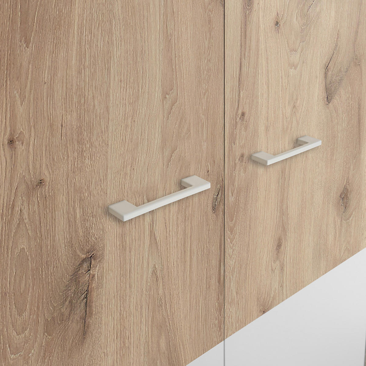 KLEIDERSCHRANK - Eichefarben/Silberfarben, Holzwerkstoff/Kunststoff (90/195/60cm) - home24