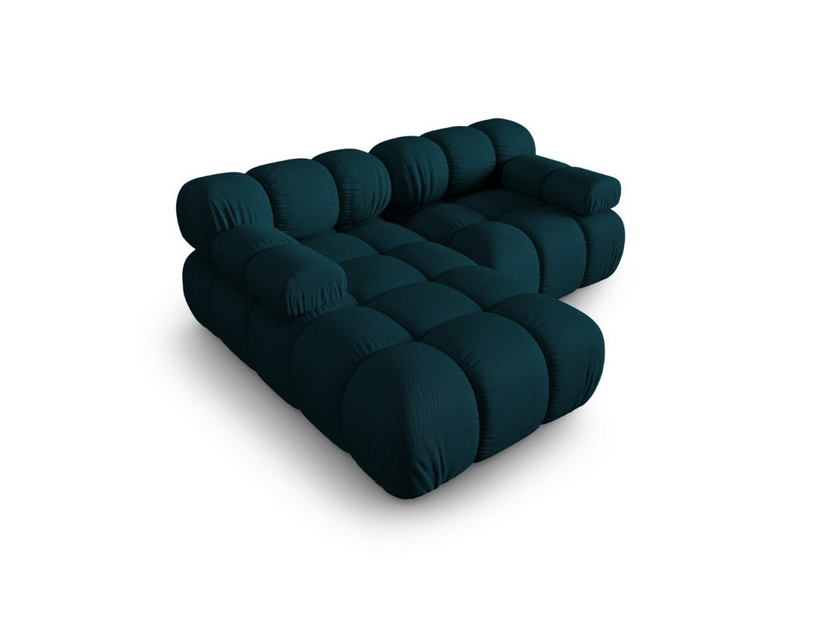 ECKSOFA modular links Bellis aus 3D-Stoff marineblau 3 Sitzplätze - Blau, Textil (155/188cm) - Micadoni
