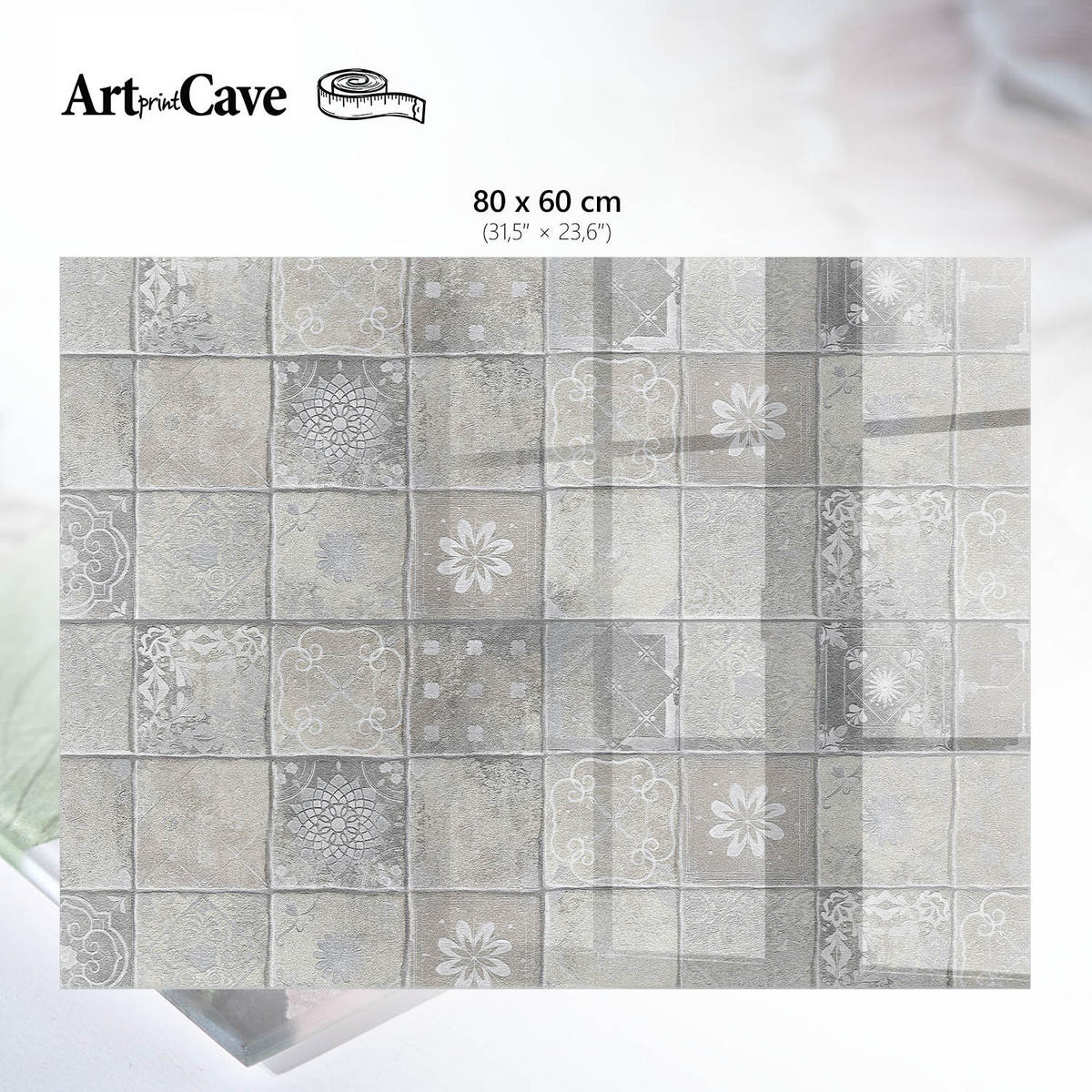 GLASPLATTE 80x60 cm – Stilvolle Fliesen - Braun, Glas (0.4/80/60cm) - ArtPrintCave