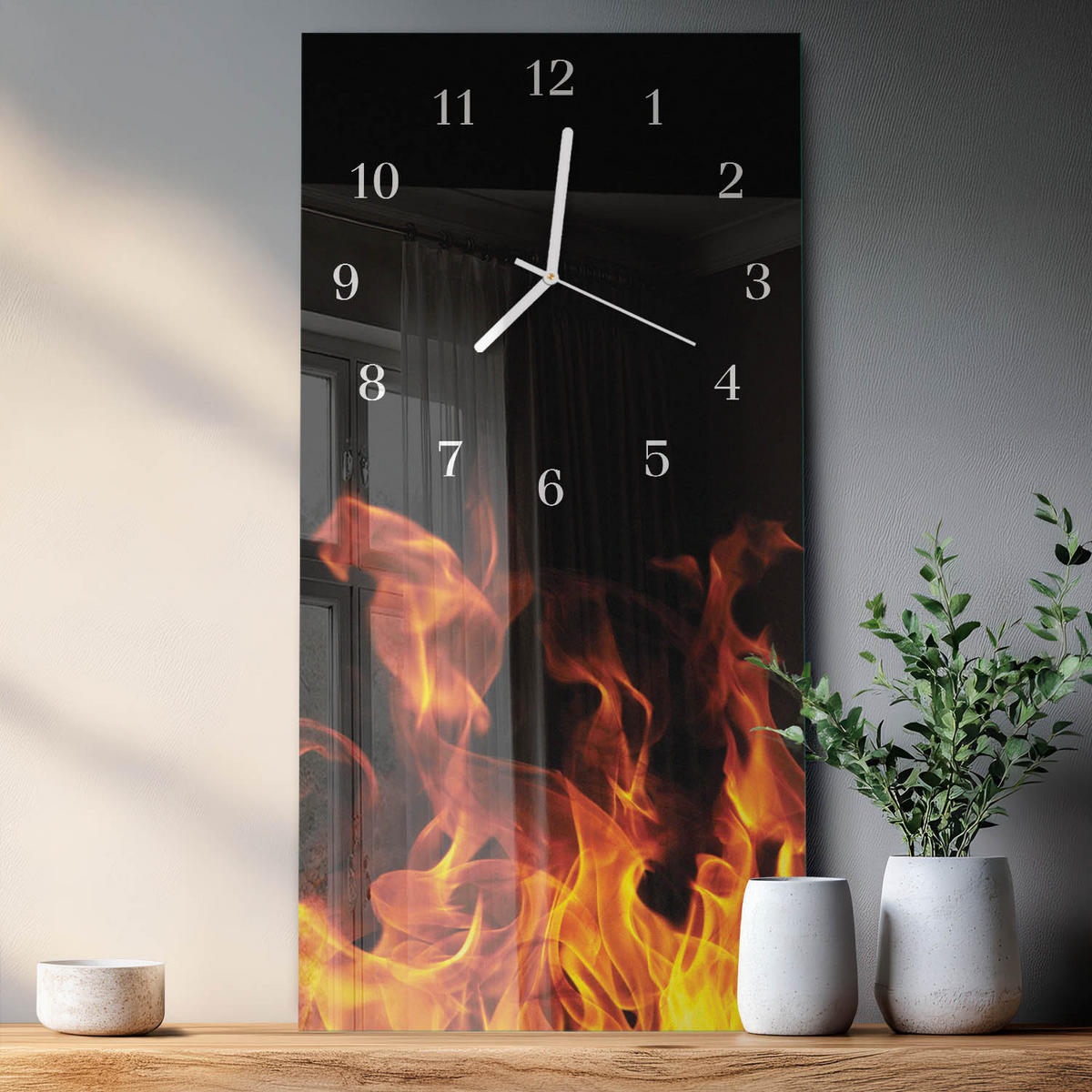 WANDUHR 30x60 cm - Natur - Multicolor, Glas (30/60/0.4cm) - TULUP