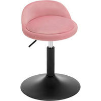 BARHOCKER Drehhocker, Samt, Rosa+Schwarz - Schwarz/Rosa, Textil/Metall (38.5/49.5/43cm) - Woltu