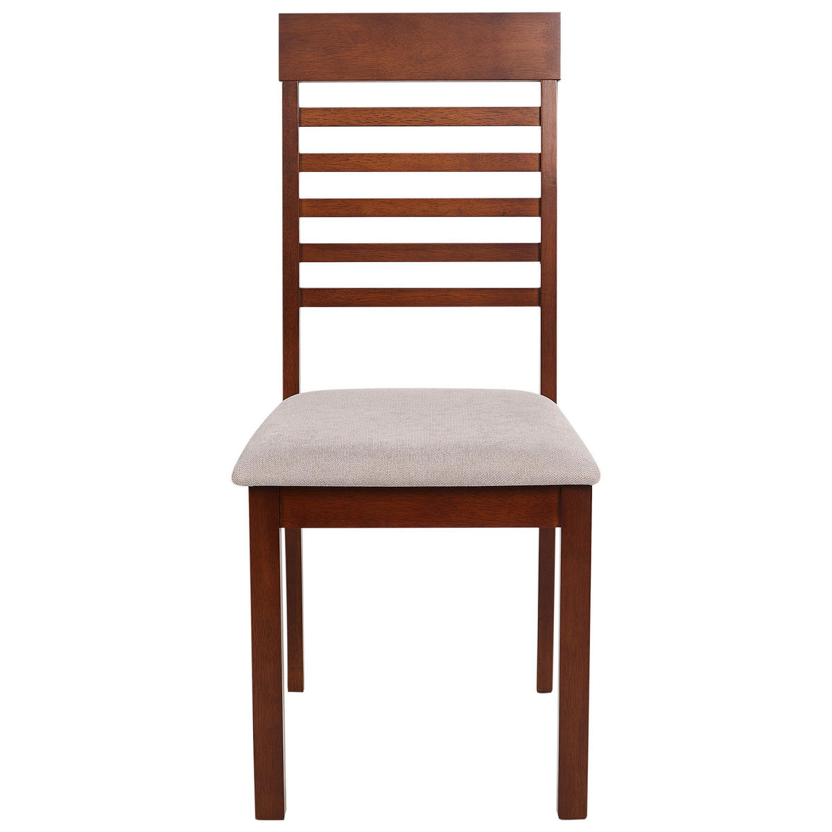 ESSZIMMERSTUHL 2er-Set Dunkler Holzfarbton Ortley - Dunkelbraun/Beige, Holz (40/96/51cm) - Beliani