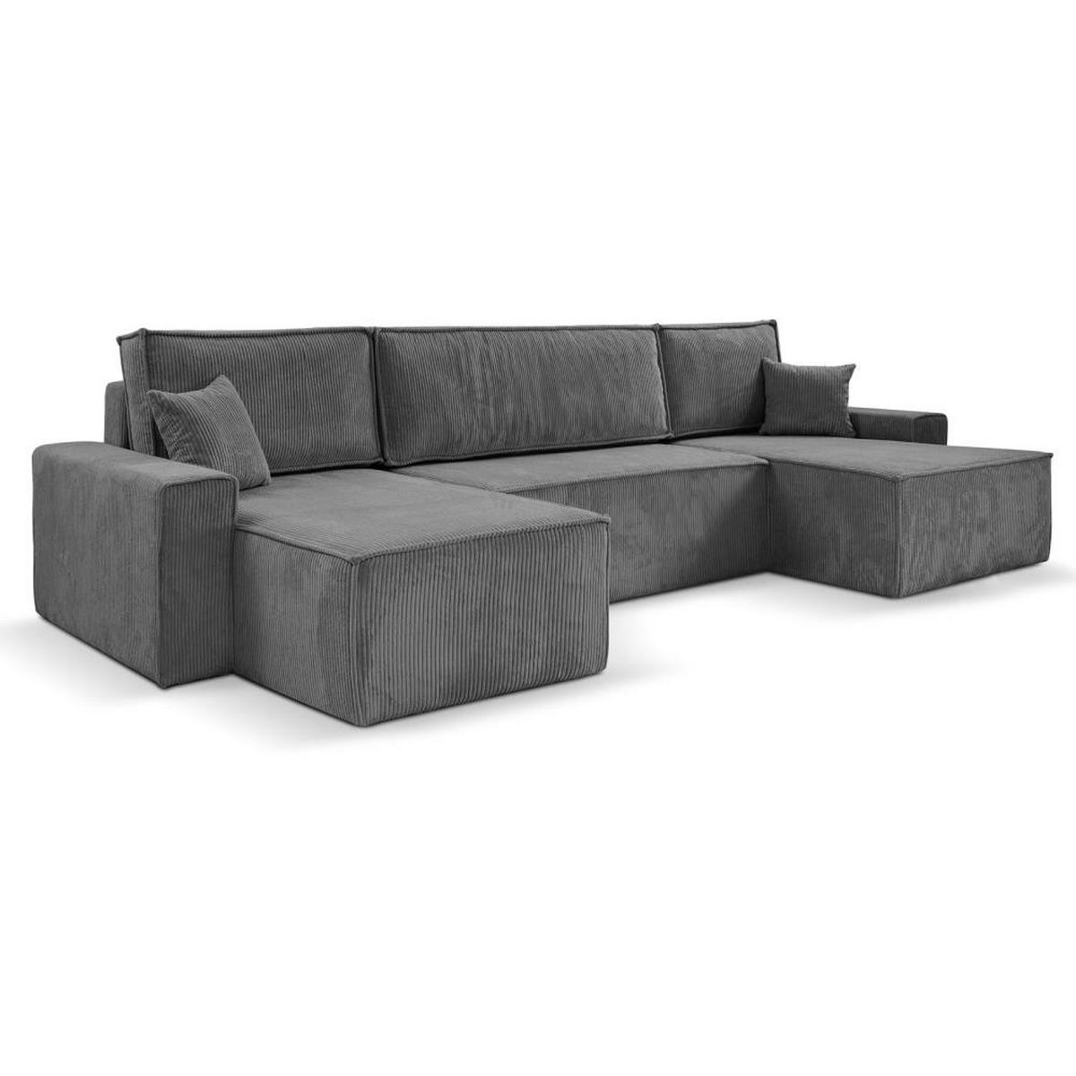 WOHNLANDSCHAFT Hektor U mit Schlaffunktion grau - Grau, Textil (377/94/152cm) - Beautysofa
