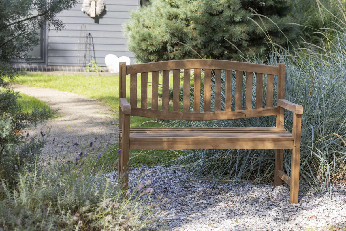 GARTENBANK Bradford - Naturfarben, Holz/Metall (120/94/54cm) - Mr. Deko