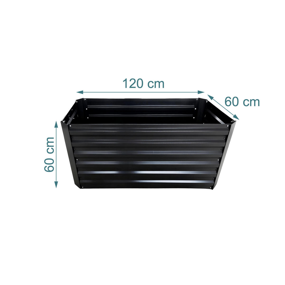 HOCHBEET - Schwarz, Metall (57/60/57cm) - Relaxdays