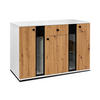 SIDEBOARD Formilo Weiß, Artisan Eiche 140,4/80/40,2 cm – Kommode mit Rillen - Hellbraun/Weiß, Holzwerkstoff/Kunststoff (140/80/40cm) - AX Living
