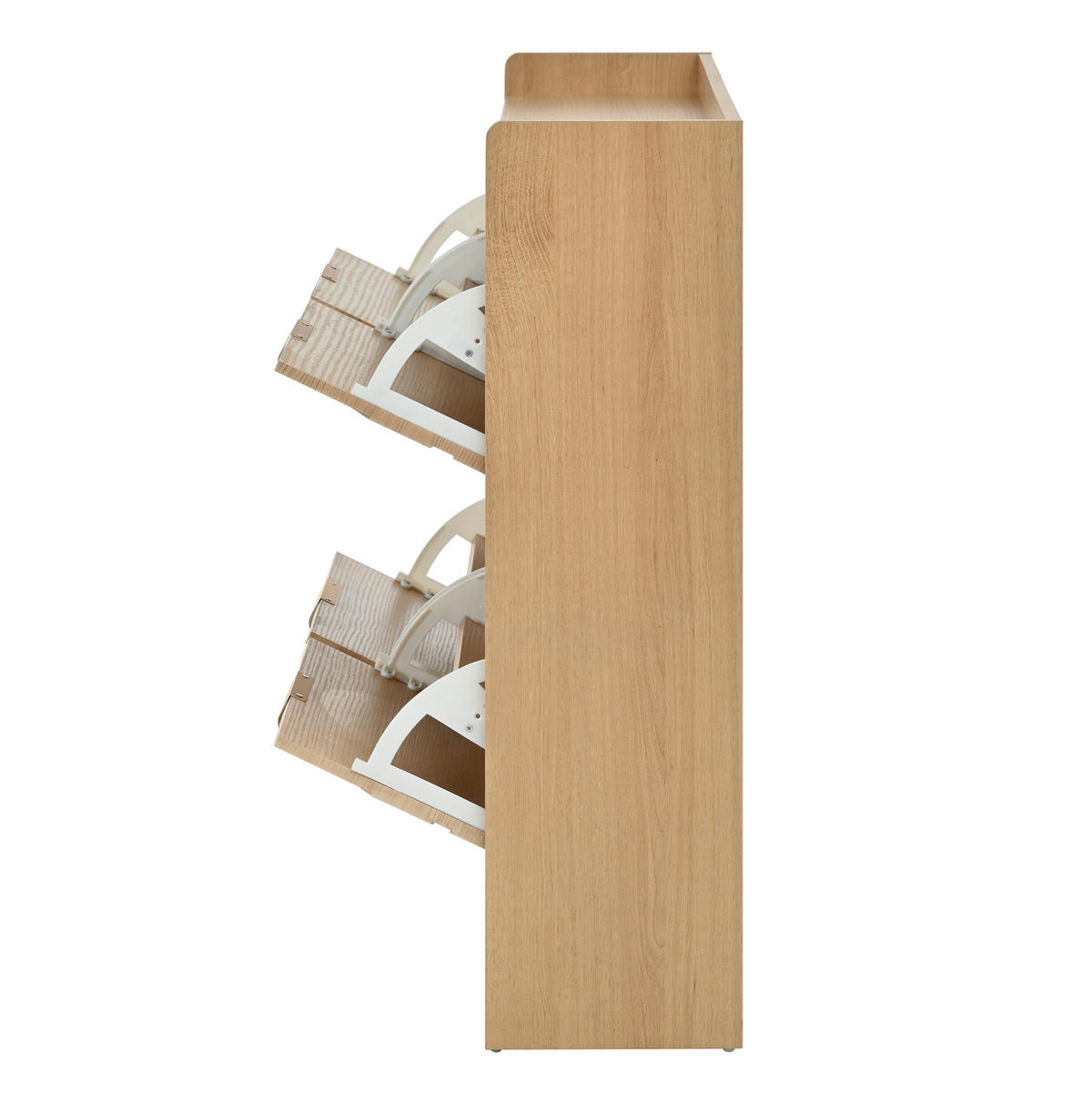 SCHUHSCHRANK 105/24/90 cm Natur aus MDF mit 4 Klappfächern - Naturfarben, Holzwerkstoff (105/90/24cm) - OKWISH