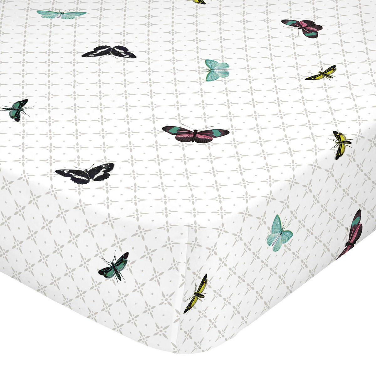 SPANNBETTTUCH birds of paradise 140x200x32 cm mehrfarbig - Multicolor, Textil (140/200cm) - Happy Friday