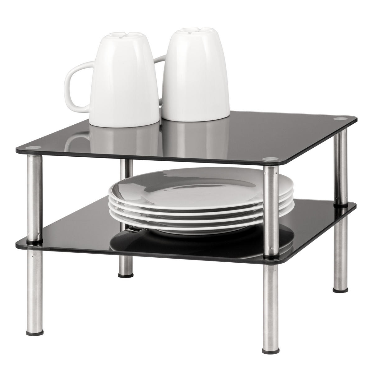 GLAS-KÜCHENREGAL schwarz - Schwarz, Glas (32/21/28cm) - bremermann