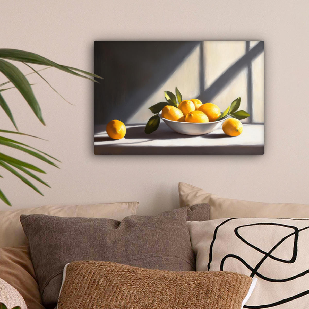 LEINWANDBILD Zitronen - Stilleben - Gelb Deko Schlafzimmer 30x20 cm - Gelb, Textil (30/20cm) - MuchoWow