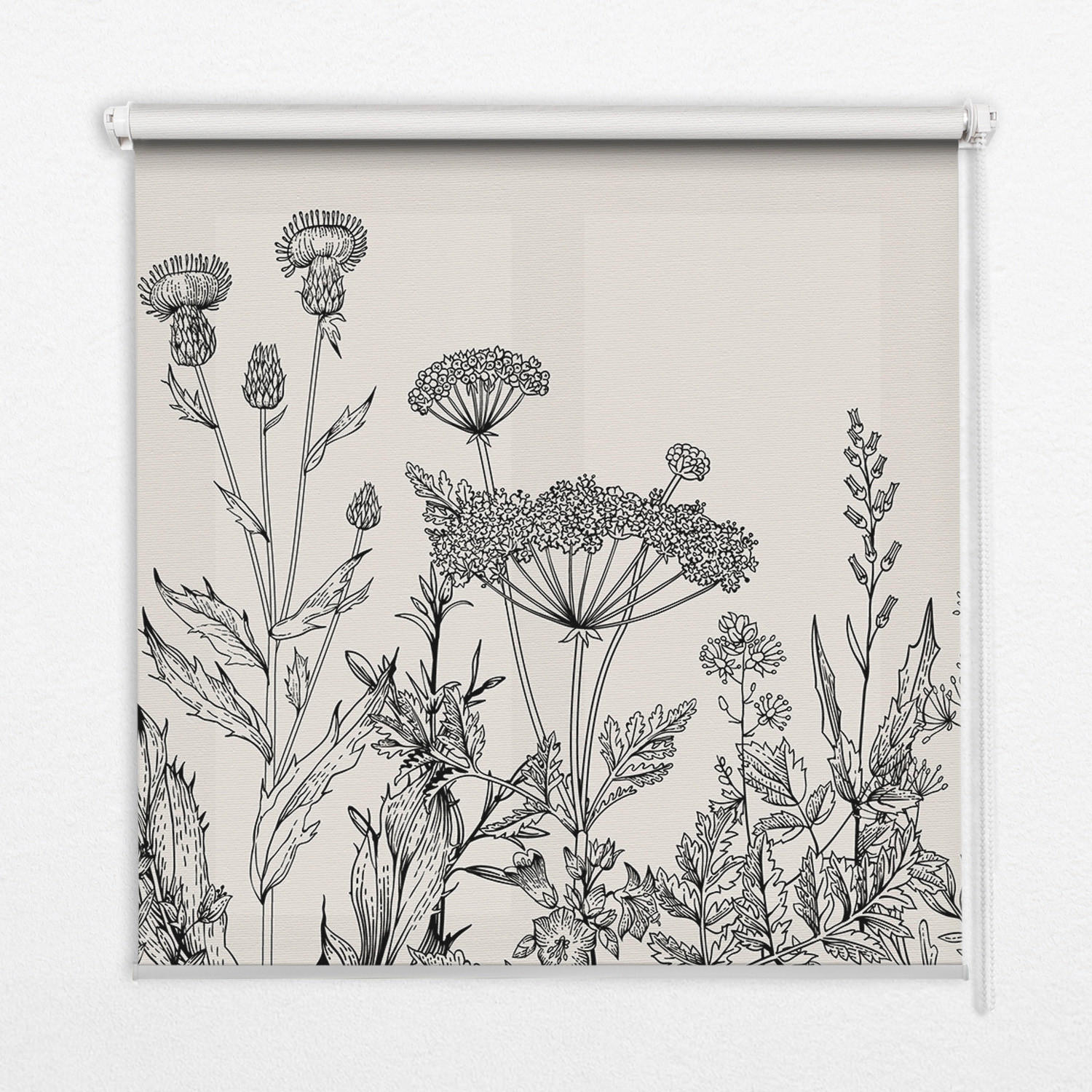 VERDUNKELUNGSROLLO 100x140 cm Graue Blumen - Grau, Textil (100/140cm) - TULUP