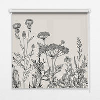 ROLLO LICHTDURCHLÄSSIG 140x180 cm Graue Blumen - Grau, Textil (140/180cm) - TULUP