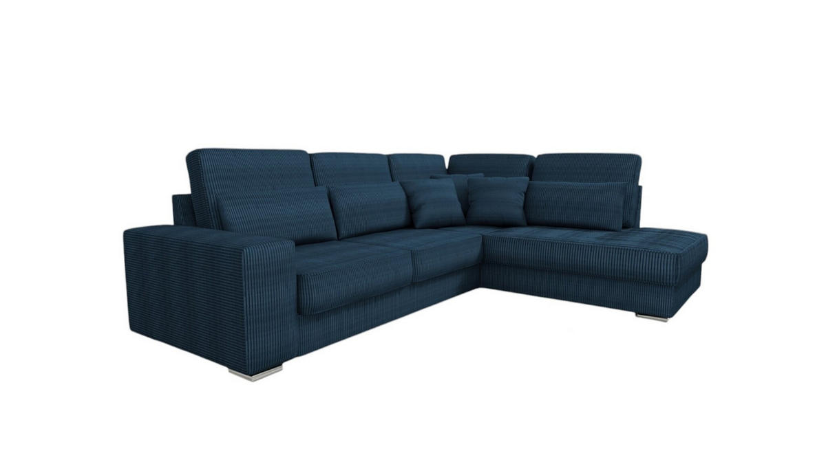ECKSOFA Nevio Xl In Scala - Dunkelblau, Holzwerkstoff/Textil (312/226cm) - Fun Möbel