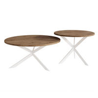 COUCHTISCH rund auf MDF, Lefkas Eiche - Braun/Weiß, Holzwerkstoff (75/75/36cm) - Idohome