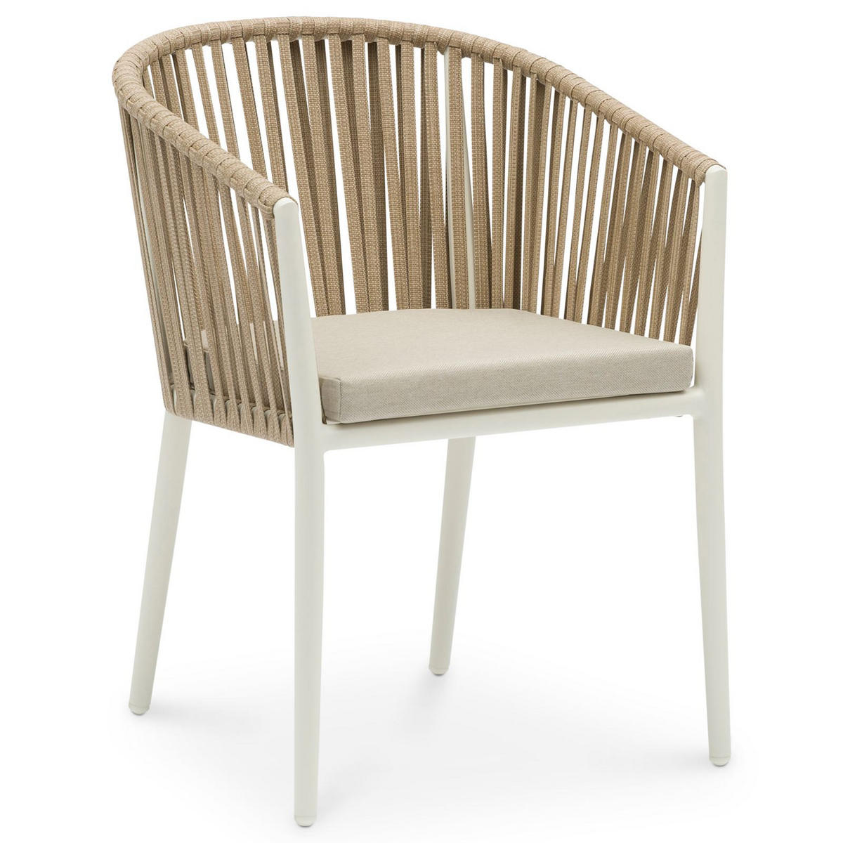 GARTENSTUHL ISOLA 6ER-SET - Beige, Textil/Metall (56/78/62cm) - IDIMEX