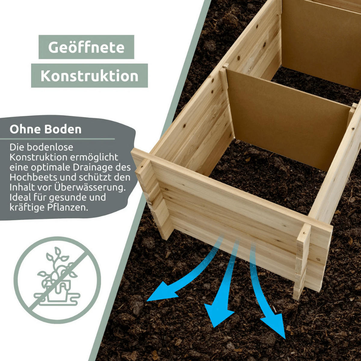 HOCHBEET für Garten Holz SMARTA Pflanzkasten 140x60x40cm - Braun, Holz (140/40/60cm) - DELUKE