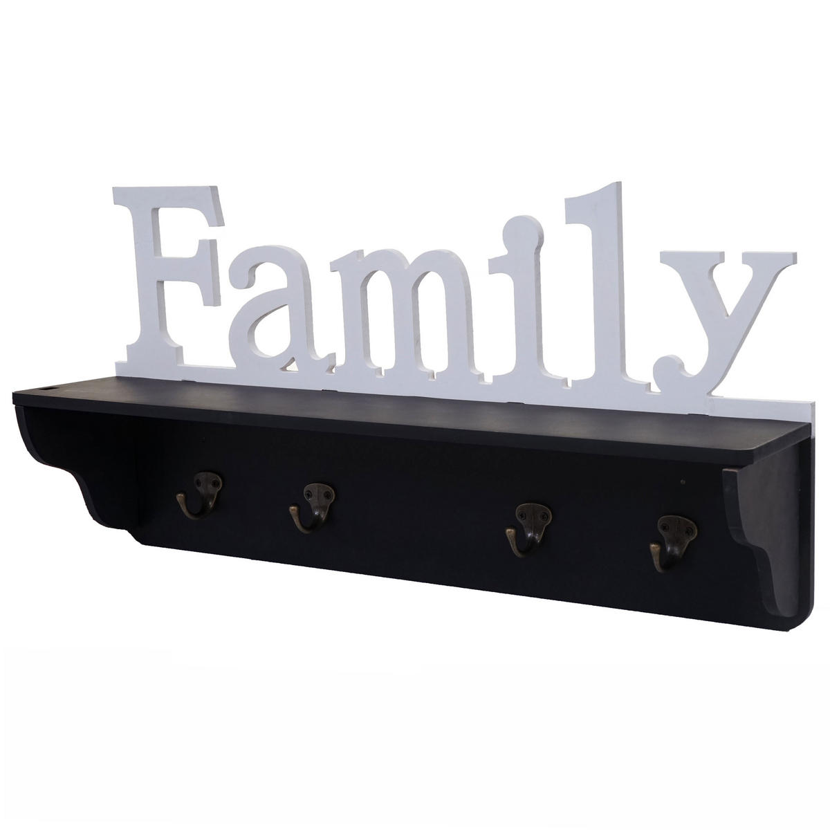 WANDGARDEROBE FAMILY Schwarz, Reinweiß - Schwarz/Weiß, Holz (60/30/13cm) - MCW