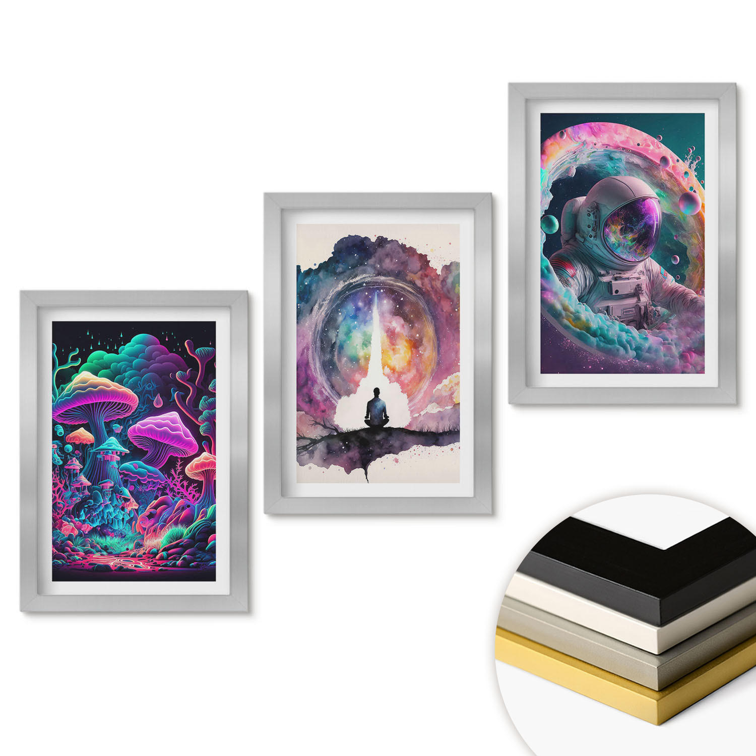 ArtPrintCave Wandbilder Silber 20x30 cm