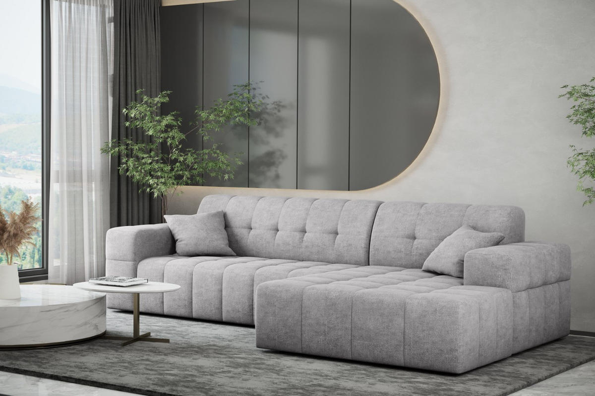 ECKSOFA NIMES Stoff Perfect Harmony Grau Rechts - Grau, Holz/Kunststoff (265/168cm) - Kaiser Möbel