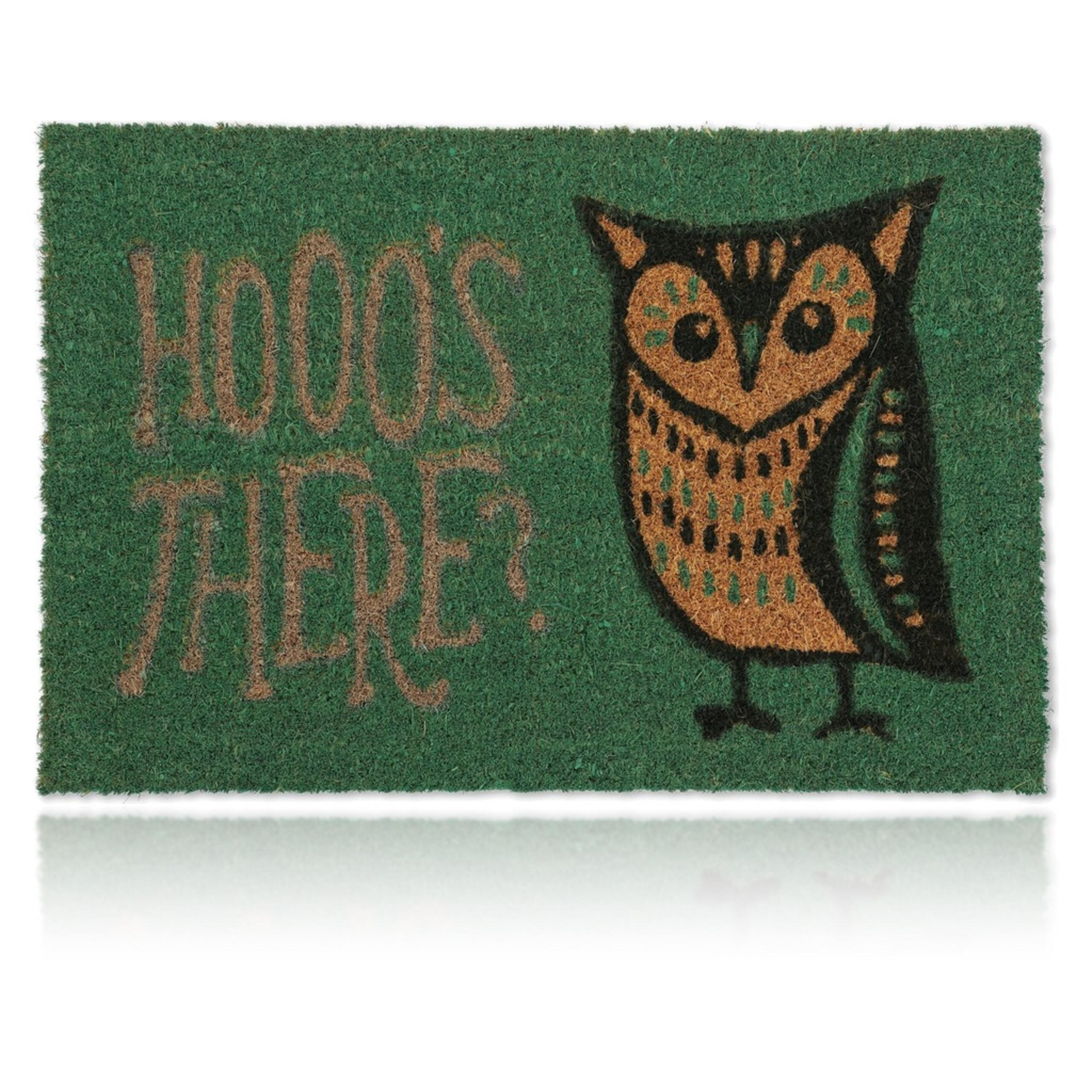 PREȘ Verde fibră de cocos motiv bufniță 60x40 cm - multicolor, material plastic/material textil (60/40cm) - Relaxdays