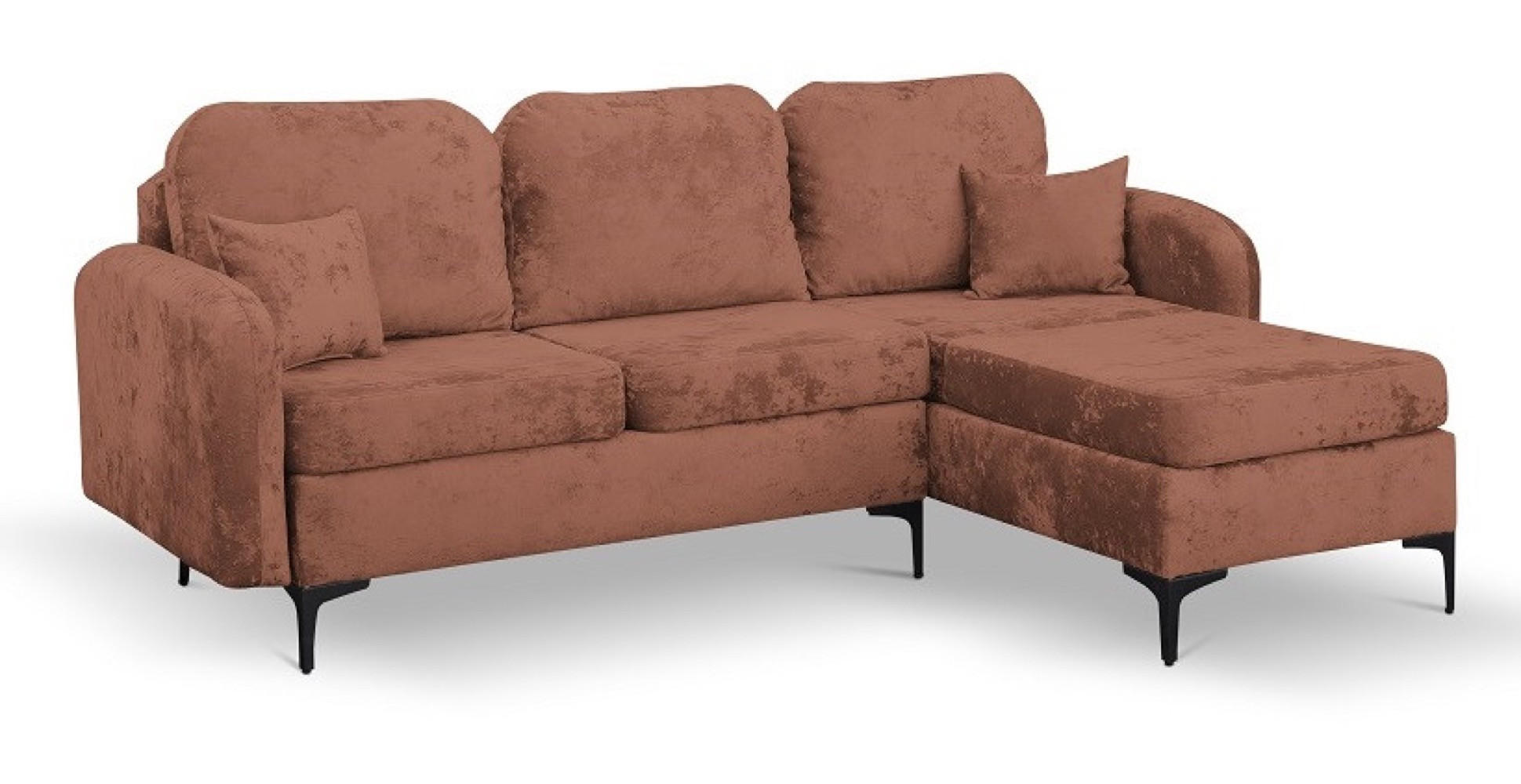 ECKSOFA Rosa VENI L Mit Schlaffunktion Rechts - Rosa, Textil (172/228cm) - Sepro Meble