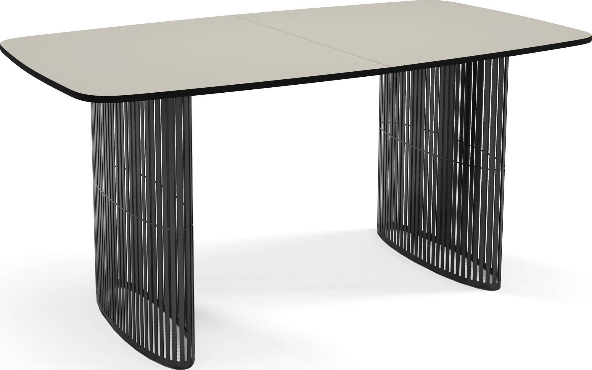 ESSTISCH Cavaro rechteckig oval ausziehbar, Beige Cashmere 200-276/90/76 cm - Kaschmir/Schwarz, Holzwerkstoff/Metall (200/90/76cm) - WFL GROUP