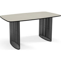 ESSTISCH Cavaro rechteckig oval ausziehbar, Beige Cashmere 200-276/90/76 cm - Kaschmir/Schwarz, Holzwerkstoff/Metall (200/90/76cm) - WFL GROUP