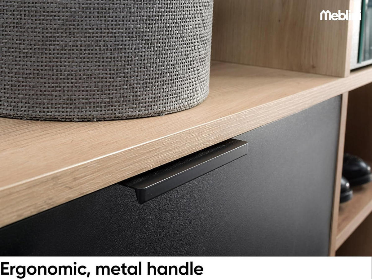 GARDEROBE Milano - Schwarz/Eiche Artisan, Holzwerkstoff (100/189/33cm) - Meblini