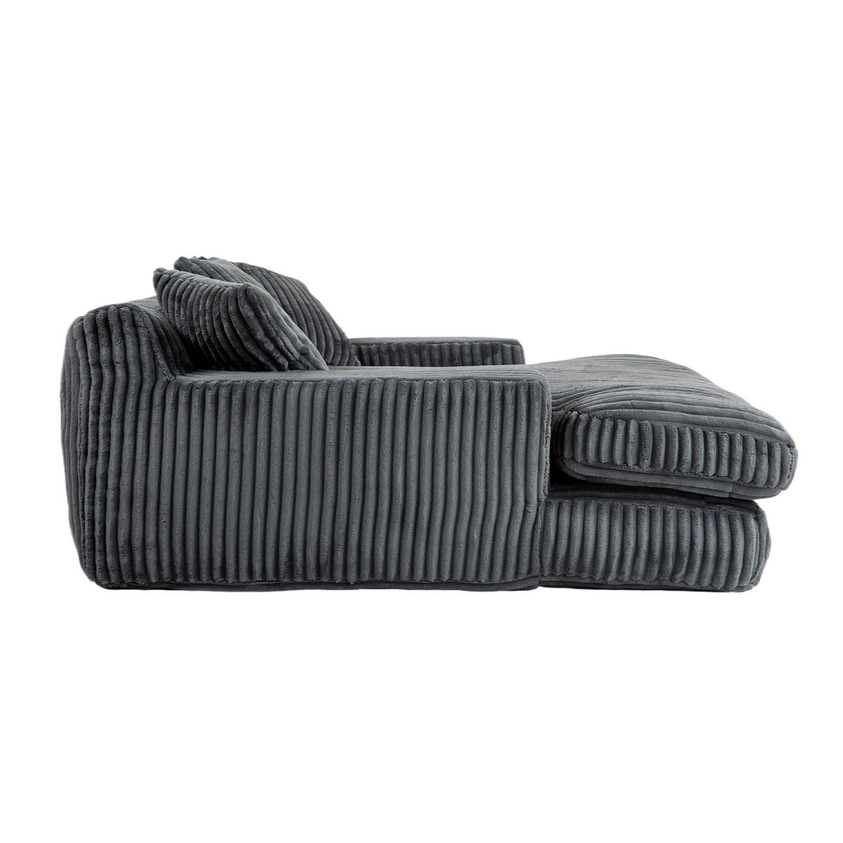 SOFABETT 125/155/63 cm Dunkelgrau - Dunkelgrau, Textil (155/63/125cm)