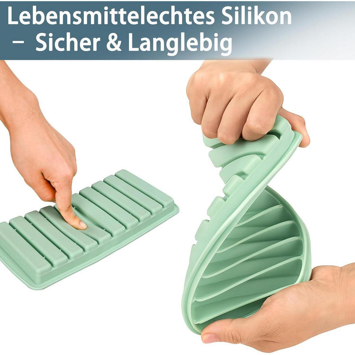 EISWÜRFELFORM mit Deckel Mintgrün - Hellgrün, Kunststoff (11.3/2.7/23.8cm)